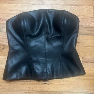 BCBGMaxAzria Black Leather Top